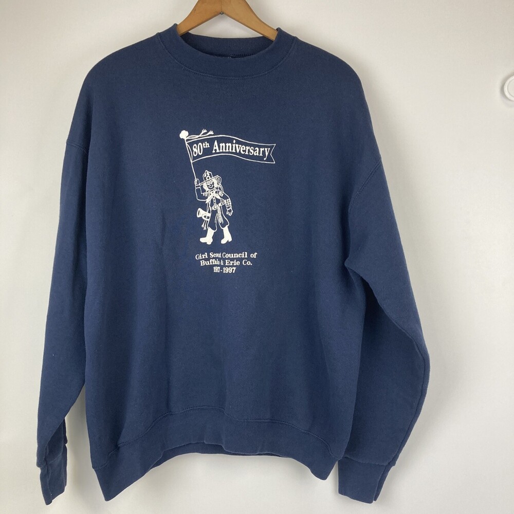 VTG 90s Girl Scouts WNY Erie County Buffalo NY Adult XL Crew Neck Sweatshirt